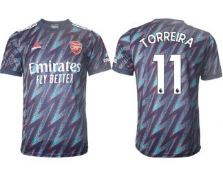 FC Arsenal Auswärtstrikot 2022 3rd Trikot blau mit Aufdruck Torreira 11