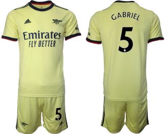 FC Arsenal London Gabriel 5# Trikot Away 2022 Gelb Trikotsatz + Kurze Hosen