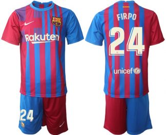 FC Barcelona 2021/22 Herren Heimtrikot blau/rot mit Aufdruck FIRPO 24