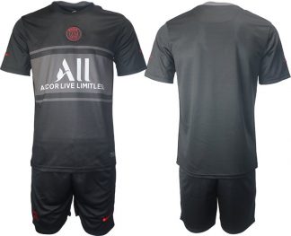 Personalisierbar Trikotsatz Paris Saint Germain Ausweichtrikot 2021/22 schwarz/grau