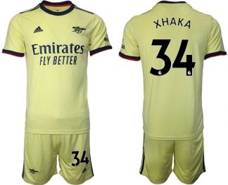 XHAKA 34# Gelbe FC Arsenal Trikots Auswärts 2022 + Kurze Hosen