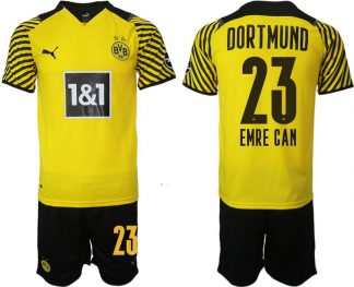 Borussia Dortmund Emre Can 23# Trikotsatz BVB 2022 Herren Heimtrikot Gelb Schwarz