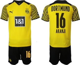 BVB Borussia Dortmund Trikot Home Herren 2022 Akanji 16# Gelb Schwarz Trikotsatz