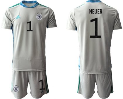 DFB Deutschland Herren AdiPro 20 Torwarttrikot Grau mit Aufdruck Neuer 1