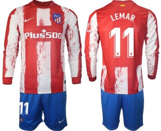 Fußball Trikots langarm Atlético Madrid 2022 Heimtrikot mit Aufdruck LEMAR 11