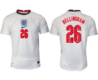 Herren England Heimtrikot EM 2022 weiß/blau mit Aufdruck BELLINGHAM 26