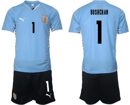 Herren Uruguay 2022 Heimtrikot hellblau mit Aufdruck DE Bushchan 1