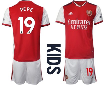 Kindertrikot FC Arsenal Heimtrikot 21/22 Kinder rot/weiß mit PEPE 19 Aufdruck