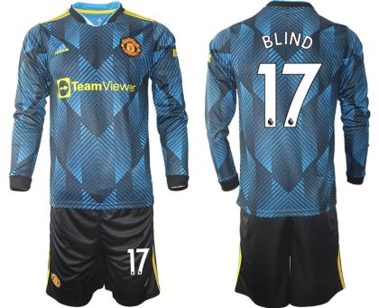 Manchester United Ausweichtrikot 2021/22 Langarm Trikotsatz mit Aufdruck Blind 17