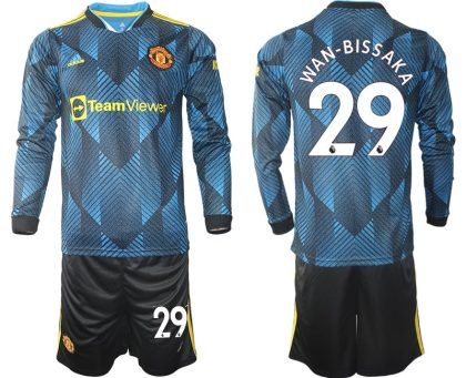 Manchester United Ausweichtrikot 2021/22 Langarm Trikotsatz mit Aufdruck Wan-Bissaka 29