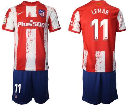 Personalisierbar Trikotsatz Atletico Madrid 2021/22 Heimtrikot in rot mit Aufdruck LEMAR 11