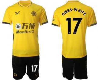 Wolverhampton Wanderers Gelb Trikot 2022 Heim mit Aufdruck GIBBS-WHITE 17