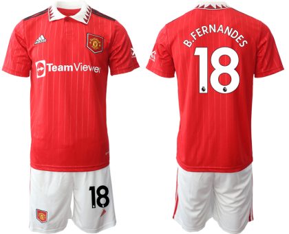 B.Fernandes 18 Manchester United 2022-23 Heimtrikot Herren Trikot + Kurze Hosen