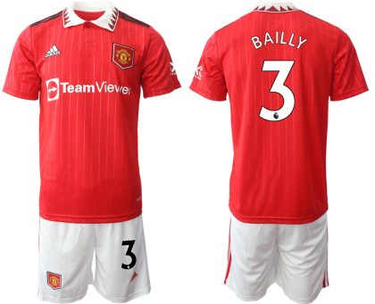 BAILLY 3 Manchester United 2022-2023 Heimtrikot Herren Trikot + Kurze Hosen