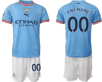 Herren Manchester City Heimtrikot 2022/2023 blau weiß Fußballtrikots Set