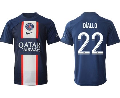 Paris Saint Germain PSG für die Saison 22-23 Herren Heimtrikot Online Bestellen mit Aufdruck DiALLO 22