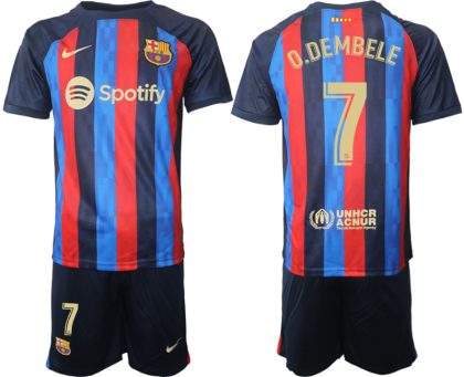 FC Barcelona 22/23 Heimtrikot dunkelblau Fußballtrikot für Herren O.DEMBELE 7