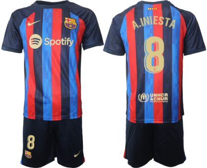 Herren FC Barcelona 22/23 Heimtrikot dunkelblau FußballTrikot Outlet A.INIESTA 8