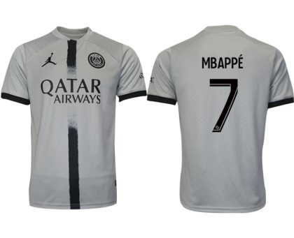 Fußballtrikot für Herren Paris Saint Germain PSG Auswärtstrikot 2022/23 Grau MBAPPÉ 7