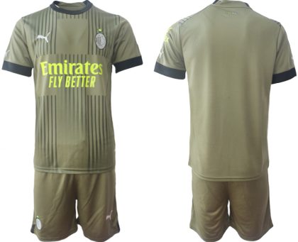 Herren AC Milan Ausweichtrikot 2022-23 Fußballtrikots Set Kurzarm + Kurze Hosen