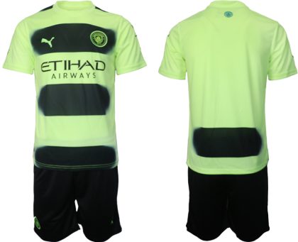 Herren Manchester City 3rd Trikot 2022/23 gelb fluo Fußballtrikots Set