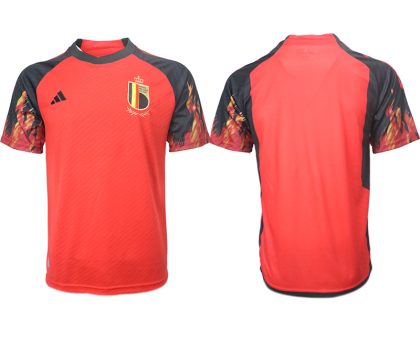 Kaufe Neue Fußballtrikots Belgien WM 2022 Trikot rot schwarz Herren Heimtrikot