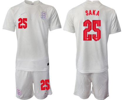 2022 UEFA European England Women’s Euro Heimtrikot Kurzarm mit Aufdruck SAKA 25