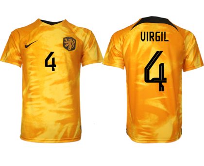 Niederlande Heimtrikot WM 2022 Orange Fußballtrikot Herren Sale VIRGIL 4