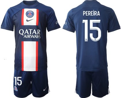 Fußballtrikot für Herren Paris Saint Germain PSG 2022-23 Heimtrikot KurzarmTrikotsatz PEREiRA 15