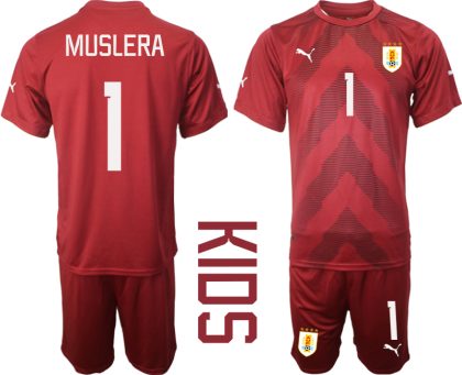 Kinder Uruguay FIFA WM Katar 2022 rot Torwarttrikot online bestellen MUSLERA #1