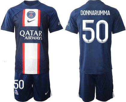 Neuen Herren Paris Saint Germain PSG 2022-23 Heimtrikot blau mit Aufdruck DONNARUMMA 50