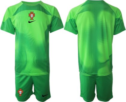 Offizielle Trikots Portugal 2022-2023 grün Torwarttrikot Kurzarm + Kurze Hosen