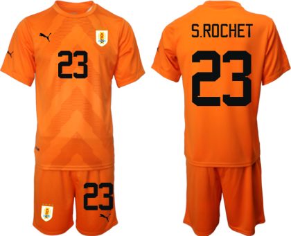 Uruguay FIFA WM Katar 2022 orange Torwarttrikot Trikotsatz Kurzarm + Kurze Hosen S.ROCHET #23