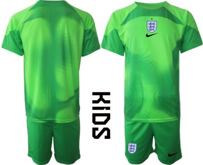 Kinder Fußball Trikot England Torwarttrikot 2022/23 grün Trikotsatz Online