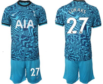 Neues Herren Tottenham Hotspur Drittes Trikot 2023 Kurzarm + Kurze Hosen LUKAKS 27