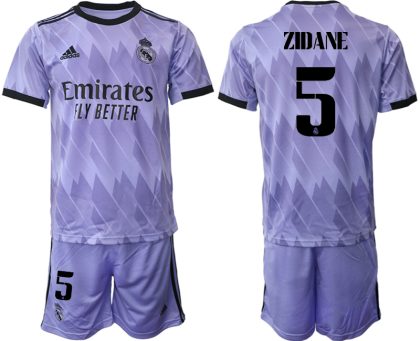 Herren Fußballtrikot Real Madrid 2022-2023 Auswärtstrikots mit Aufdruck ZIDANE 5