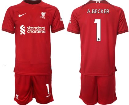 Billige Fussballtrikots Liverpool 22-23 Heimtrikot Herren Trikotsatz mit Namen A.BECKER 1