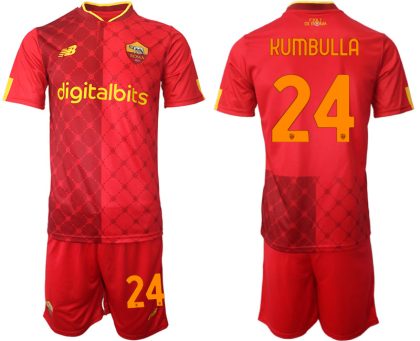 Fußball Trikots Kaufen Herren AS Roma 22-23 Heimtrikot bestellen mit Aufdruck KUMBULLA 24