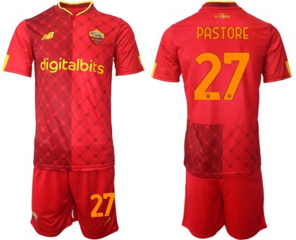 Fußball Trikots Kaufen Herren AS Roma 22-23 Heimtrikot bestellen mit Aufdruck PASTORE 27