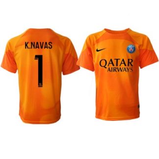 Herren Fußballtrikot Paris Saint-Germain PSG 2023 Torwart Auswärtstrikot Kurzarm Keylor Navas 1