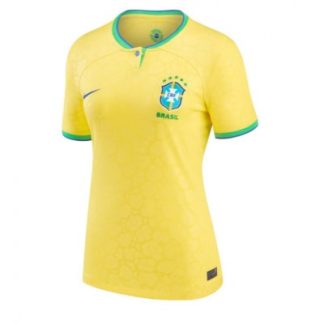 Frauen Brasilien Heimtrikot WM 2022 Kurzarm Fußballtrikot Selbst Gestalten