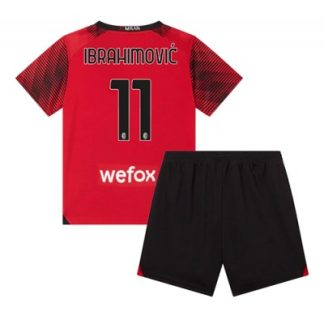 Kinder Fußballtrikot AC Mailand 2023-24 Heimtrikot Kurzarm + Kurze Hosen Zlatan Ibrahimovic 11