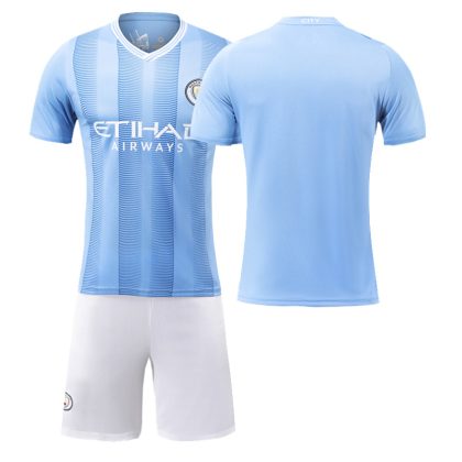 Kinder Manchester City 2023-24 Heimtrikot Kurzarm + Kurze Hosen