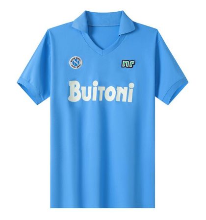 SSC NAPOLI Vintage 1986/87 Heimtrikot blau Kurzarm Günstig Fussballtrikots