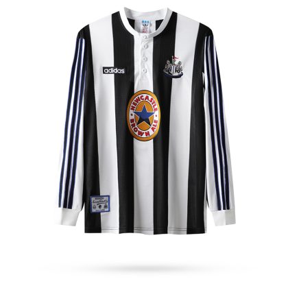 Vintage Newcastle United 1995-97 Heimtrikot weiß schwarz Langärmeliges für Herren