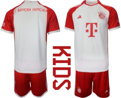 Kinder Heimtrikot Bayern München 2023-24 Fußballtrikots Set Outlet