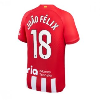 Günstig Fussballtrikots Atletico Madrid Heimtrikot 2023-24 Kurzarm Joao Felix 18