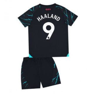 Kinder Manchester City 3rd trikot 2023-2024 Kurzarm + Kurze Hosen Erling Haaland 9