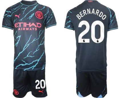 Günstige Fussballtrikots Manchester City Drittes Trikot 2023/24 Kurzarm + Kurze Hosen Bernardo Silva 20