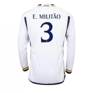 Herren Real Madrid 2023-24 Heimtrikot weiß Langarm Eder Militao 3